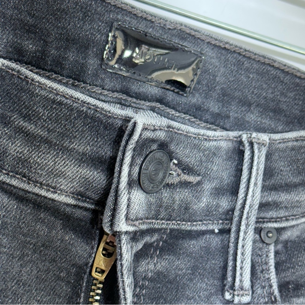 Mother Mid Rise Dazzler in The Night Is Watching 27 Stretch Black Gray Denim - Picture 11 of 16
